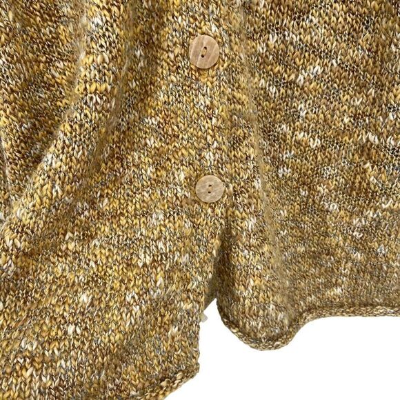 Coldwater Creek Bell Sleeves Wool Blend Cardigan Sweater Yellow Brown XL - Picture 6 of 12